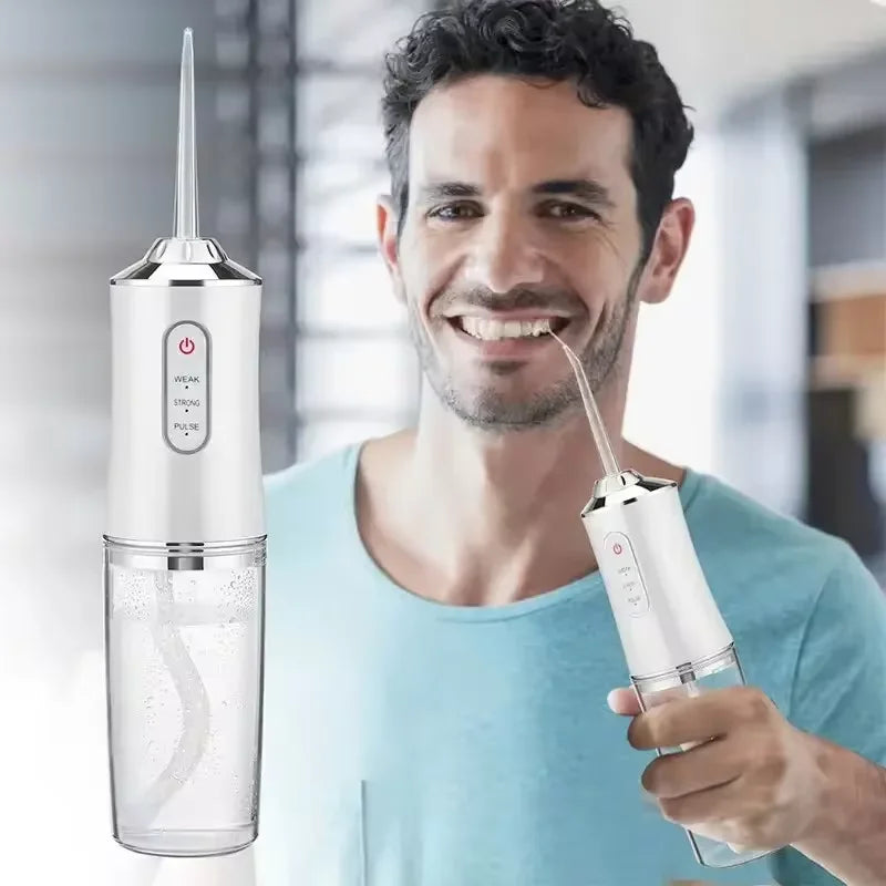 Irrigador bucal eléctrico portátil e inteligente – 3 modos, 4 boquillas, recargable y de alta presión
